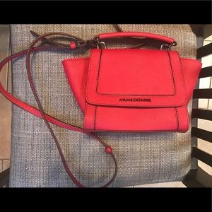Armani exchange red leather crossbody bag
